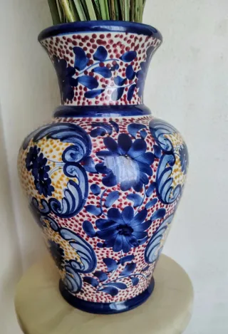 Jarrón Cerámica Estilo Talavera 30 cm