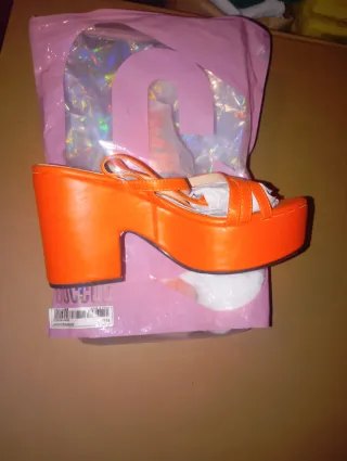 Zapatos de plataforma naranjas talla 38