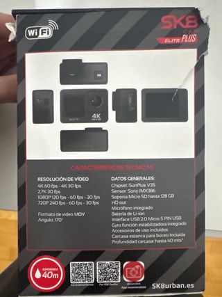 SK8 CAM Elite Plus Cámara de Acción 4K