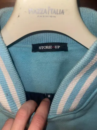Felpa Store up blu e bianca taglia M