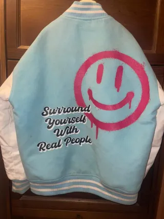 Felpa Store up blu e bianca taglia M