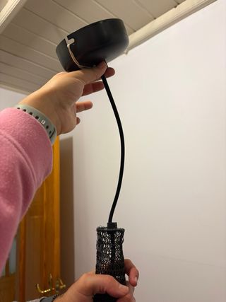 Lámpara de techo hierro de malla negra