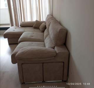 Sofá Chaise Longue Beige Grande