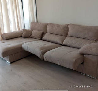 Sofá Chaise Longue Beige Grande