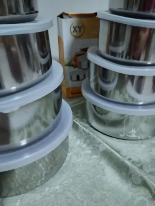 Set 10 Contenitori Cibo Acciaio Inox