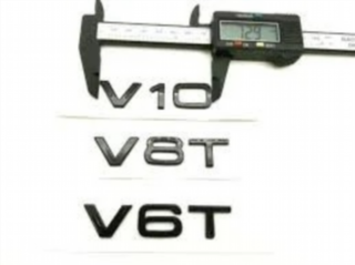 Emblema logo AUDI V6T V8T V10T COLOR NEGRO