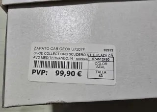 Mocasines Geox Azul Talla 43