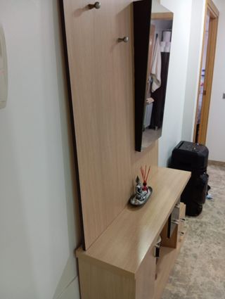 Mueble recibidor madera y metal