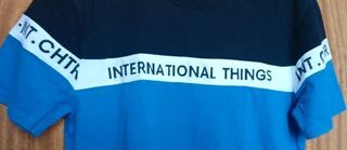 Camiseta Zara Man Urban Color Block Azul Talla S