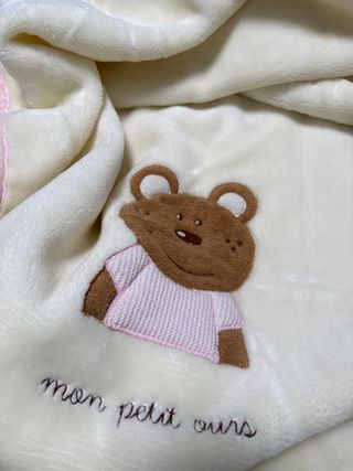 Manta cuna suave oso mon petit ours
