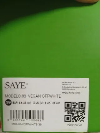 Zapatillas Saye Modelo 89 Veganas Talla 39