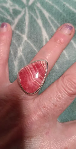 Anillo de Plata Legítima 925 Rodocrosita Argentina