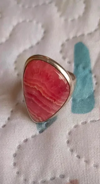 Anillo de Plata Legítima 925 Rodocrosita Argentina