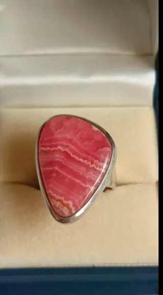 Anillo de Plata Legítima 925 Rodocrosita Argentina