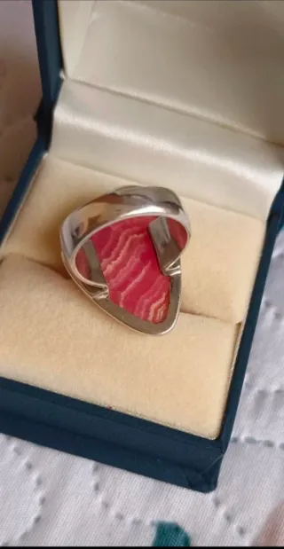 Anillo de Plata Legítima 925 Rodocrosita Argentina