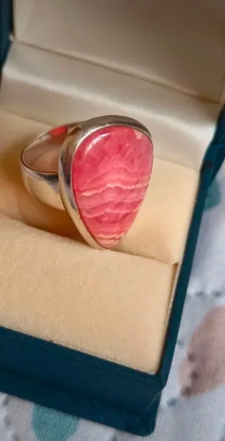 Anillo de Plata Legítima 925 Rodocrosita Argentina
