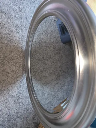 Espejo redondo plateado 72cm