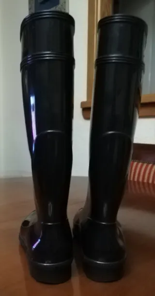 Botas de agua mujer negras