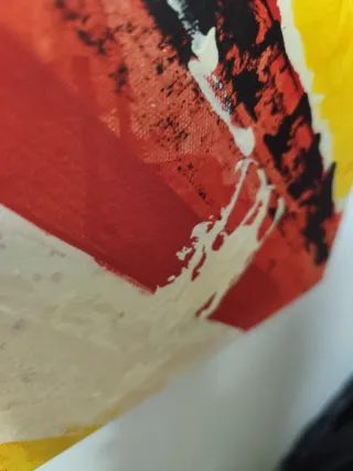 Cuadro abstracto madera salón