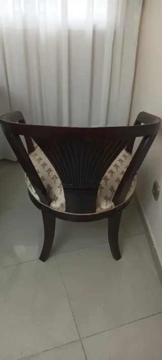 Mesa Comedor Caoba Cristal + 4 Sillas