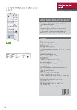 Frigorífico integrable NEFF KI1813D30