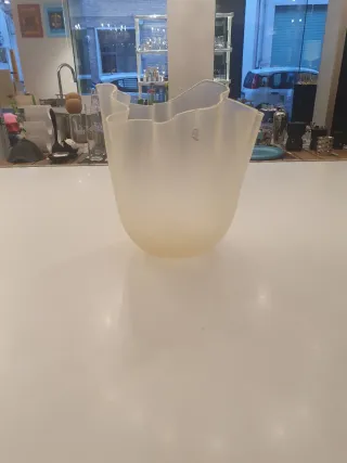 Venini Vaso Fazzoletto Foglia Oro Cristallo