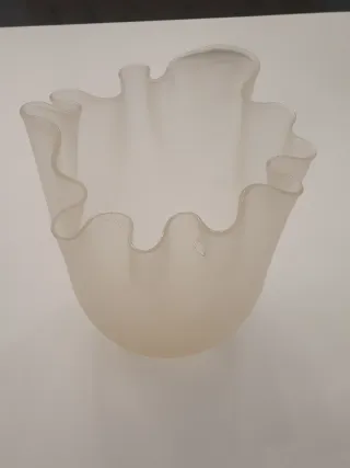 Venini Vaso Fazzoletto Foglia Oro Cristallo