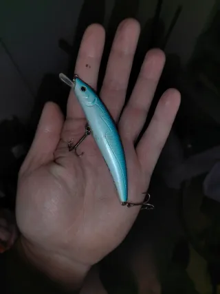 Caja de pesca con señuelos y vinilos depredador