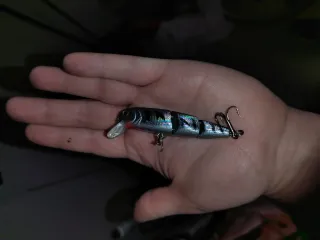 Caja de pesca con señuelos y vinilos depredador