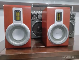 Pareja Altavoces Philips Rojo/Plata