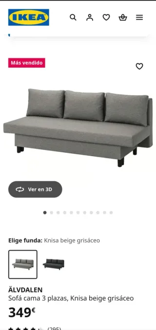 Sofá cama beige con canapé