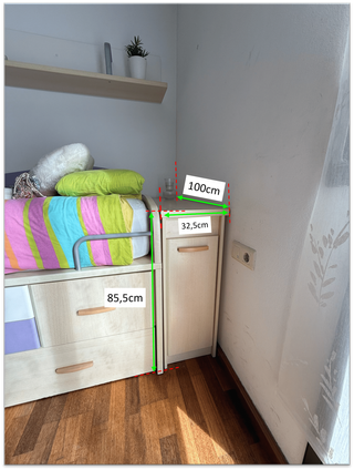 Cama nido doble con cajones, cabecero y escritorio