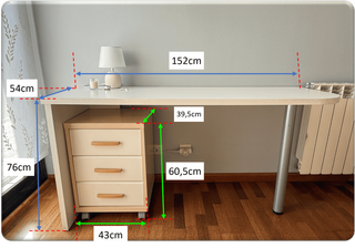 Cama nido doble con cajones, cabecero y escritorio