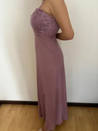 Vestido largo rosa talla S 6€