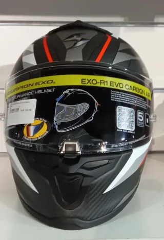 Casco Scorpion EXO-R1 EVO Carbon Air Negro/rojo