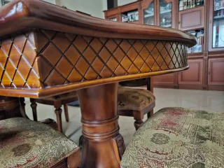 Set mesa de comedor y 6 sillas de madera de lujo