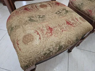 Set mesa de comedor y 6 sillas de madera de lujo