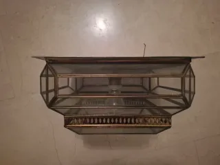 Lámpara de techo de cristal y metal