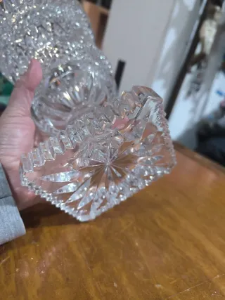 Jarrón Cristal Bohemia Tallado