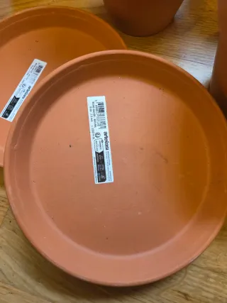 Set Macetas y Platos Barro