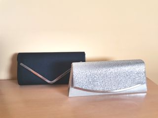 Lote 5 bolsos de mano fiesta dorados y plateados