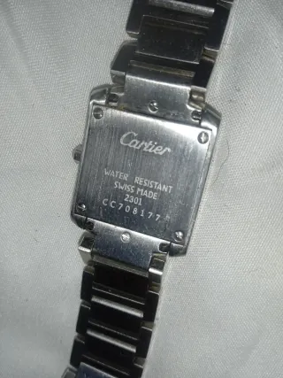 Reloj Cartier Tank Francés Plata y Blanco