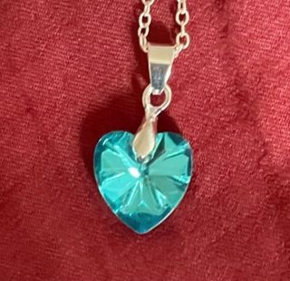 Conjunto Plata 925 Corazón Azul
