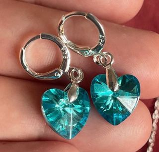 Conjunto Plata 925 Corazón Azul