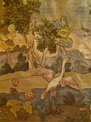 Tapiz de seda vintage neoclásico/ Art nouveau.