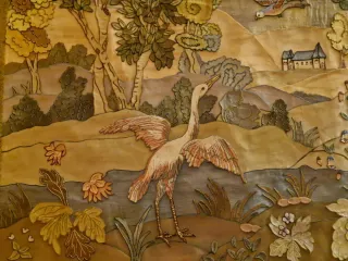 Tapiz de seda vintage neoclásico/ Art nouveau.