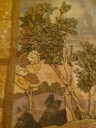 Tapiz de seda vintage neoclásico/ Art nouveau.