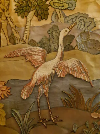 Tapiz de seda vintage neoclásico/ Art nouveau.