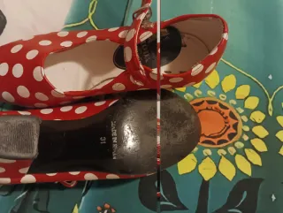 Zapatos flamencos niña lunares rojos 31