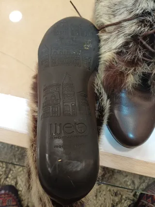 Botines marrones de piel con pelo